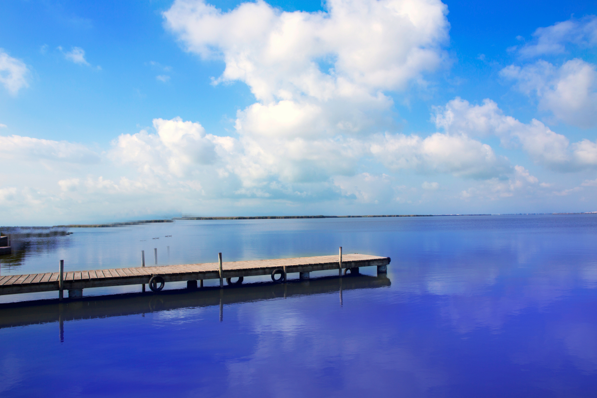 Fishing dock along the St John's River in Putnam County Florida.