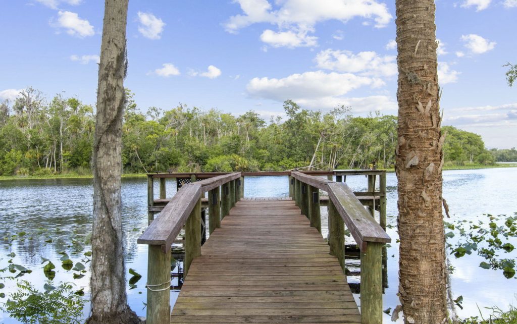 Private dock at a home in Satsuma, Florida.