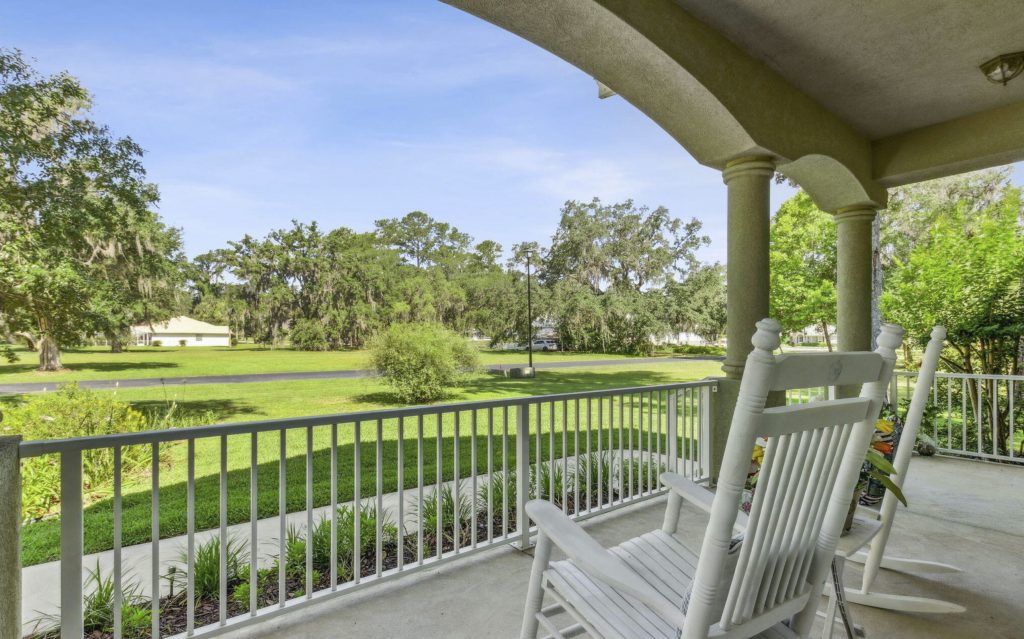 Rocking chairs on front porch of a Crescent City Florida home.