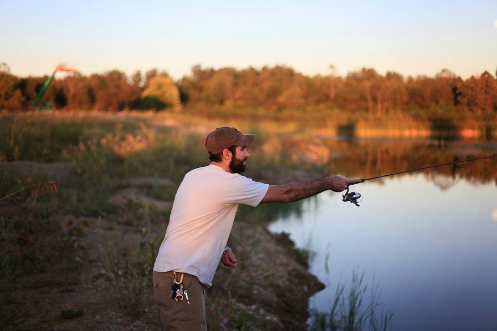 Fishing in St John's River in Putnam County, Florida.